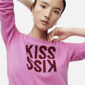 J. Crew KISS KISS 100% Cashmere Pink Sweater - size M